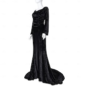 levne Klasický horor-Středa Addams Addamsova rodina Morticia Addamsová Šaty Módní Filmové kostýmy for Dámské Dospělé Plesová maškaráda
