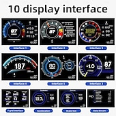 cheap Bluetooth Car Kit/Hands-free-Car Head-Up Display OBD2&amp;GPS Smart Car HUD Gauge Digital Odometer Security Alarm Water Temperature Alarm