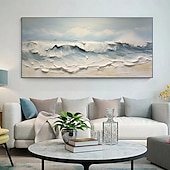 preiswerte Landschaftsgemälde-Manuell Handgemacht Hang-Ölgemälde Handgemalte Horizontales Panorama Abstrakt Landschaft Modern Realismus Ohne Innenrahmen (ohne Rahmen)