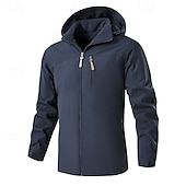cheap Softshell, Fleece &amp; Hiking Jackets-Men&#039;s Hiking Fleece Jacket Winter Outdoor Patchwork Thermal Warm Fleece Lining Fleece Jackets Full Zip Climbing Camping / Hiking / Caving Traveling Black Army Green Khaki Dark Blue Grey