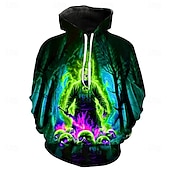 billige Hettegensere-Morder Jason Voorhees Hattetrøje Pullover Halloween 3D Graphic Til Par Herre Dame Voksne Halloween Karneval Maskerade 3D-utskrift Fest Fritid / hverdag