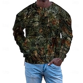 cheap Men's 3D Sweatshirts-Men's Graphic Camo / Camouflage Sweatshirts Golf Pullover Sweatshirt Long Sleeve Sweatshirt Hooded Vacation Cool Daily Print Vacation Sports Outdoor Going out Printing Winter Spring &amp;  Fall