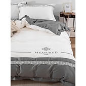 economico Collezione d&#039;elite-Set copripiumino da 4 pezzi, 100% cotone biologico, tessuto morbido e traspirante, include copripiumino e federe per un sonno confortevole.
