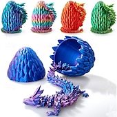 お買い得  Acessórios para festa-3Dプリントドラゴンエッグミステリークリスタルドラゴンフィジェットトイ関節式ドラゴンホームデスクデコレーションイースターサプライズ恐竜エッグ大人用フィジェットトイ自閉症用