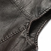 baratos Gilets-Homens Colete Gilet Casamento Festa / Eventos Diário Moda Negócio Outono &amp; inverno Bolsos Tosão Pele PU Térmico / Quente Tecido Zíper Colarinho Chinês Normal Café Colete