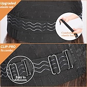 economico Parrucche da festa-parrucca lunga castana ondulata con mèches, parte centrale, parrucche ricce, parrucche in pizzo con attaccatura dei capelli per donna, parrucche sintetiche resistenti al calore, castane ombré per uso