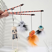 abordables Jouets pour chats-Peluches Jouet à Plumes Jouet interactif Cordes avec Amovible Durable Exercice pour animaux de compagnie Relâcher la pression Dressage d&#039;animaux pour Chat Intérieur Extérieur Jeu d&#039;animaux