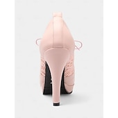 cheap Platform Heels-Women&#039;s Black Lace Platform Heels – Gothic Vintage Lace-Up High Heel Shoes with Stiletto, Ideal for Parties and Formal Occasions
