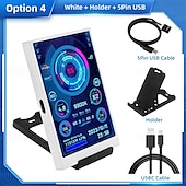 お買い得  パソコン・周辺機器-3.5 インチ IPS タイプ C セカンダリ スクリーン、コンピューター CPU、GPU、RAM、HDD ディスプレイ、320*480 USB LCD モニター、自由に Aida64、Windows 10 11