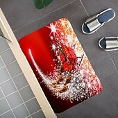 halpa Christmas Bath-3 kpl joulukylpymatot ja -mattosarjat joulun liukumaton vettä imevä kylpymatto, wc-istuimen/kannen kansi, u-muotoinen wc-matto, kodin ovimatot karhun jalanjäljet