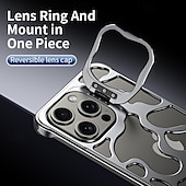 cheap iPhone Cases-Phone Case For iPhone 16 iPhone 16 Pro iPhone 16 Pro Max iPhone 15 iPhone 15 Pro Max iPhone 14 Pro Max iPhone 13 Pro Max Back Cover with Stand Holder Shockproof Retro Aluminum Alloy