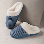 billige Hjem Tøfler-dametøfler med memory foam uklare, sklisikre, høstvinter varme, myke, myke hustøfler til soverommet