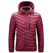 baratos Jaquetas sopradoras-Homens Casaco acolchoado Jaqueta Puffer Casaco de inverno Puffer Inverno Ao ar livre Isolado Empacotável Leve Capa Destacável Casacos Jaqueta Puffer Leve Casaco Puffy Zip Completo Pesca Alpinismo