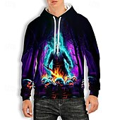 billige Hettegensere-Morder Jason Voorhees Hattetrøje Pullover Halloween 3D Graphic Til Par Herre Dame Voksne Halloween Karneval Maskerade 3D-utskrift Fest Fritid / hverdag