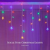 abordables Lumières d&#039;Halloween-Guirlande lumineuse pour rideaux d&#039;Halloween, 36 guirlandes lumineuses suspendues en forme de glaçons, 5 m, 216 LED, 8 modes d&#039;éclairage, pour Noël, mariage, fête, vacances, fenêtre, maison, mur,