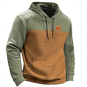 abordables Hoodies Étnicos Vintage-Halloween Hombre Calabaza manos Sudadera Sudaderas Sudadera con capucha de gofres Vacaciones Moda Manga Larga Con Capucha Vacaciones Víspera de Todos los Santos Azul Piscina Verde Trébol Bolsillo