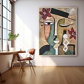 billiga Människomålningar-handgjord oljemålning i pablo picasso stil handmålad pablo picasso kvinnor abstrakt målning på duk för vardagsrum sovrum heminredning väggkonst pablo picasso flickmålning