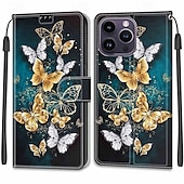 Χαμηλού Κόστους iPhone Θήκες-τηλέφωνο tok Για iPhone 14 13 12 Pro Max Plus iPhone 14 Pro Max iPhone 13 12 Pro Max iPhone 12 Pro Max Πίσω Κάλυμμα με βάση στήριξης με λουράκι καρπού Υποδοχή κάρτας Ρετρό TPU PU δέρμα
