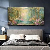 levne Krajinomalby-velké ručně malované olejomalba barvitý kytkou západ slunce záře krajina zídky umění horský obývák zeď domácí výzdoba no frame