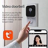 abordables Systèmes de sonnettes-Sonnette vidéo sans fil, caméra IP intelligente visuelle, vision nocturne, surveillance en temps réel, interphone à distance, sonnette de sécurité