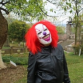 preiswerte Maske-Clown Killerclown Karnevalsmaske Maske Voller Kopf Erwachsene Unisex Gruseliges Kostüm Leistung Party Halloween Karneval Einfaches Karnevalskostüm