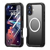 Недорогие Чехлы для iPhone-телефон Кейс для Назначение iPhone 16 Про Макс Плюс Айфон 15 Про Макс Плюс Кейс на заднюю панель Магнитный Поддержка беспроводной зарядки с ремешком на запястье Ретро ТПУ ПК