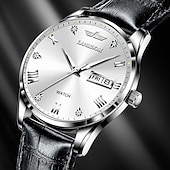 ieftine Ceasuri Quartz-Ceas de mână pentru bărbați Brand Trend Fashion Sports cu calendar dublu nocturn luminos automat complet ceas din oțel