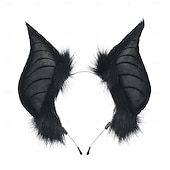 abordables Accessoires de coiffure-oreilles de chat chauve-souris en fausse fourrure bandeaux mignon déguisement d&#039;halloween cosplay costume fait à la main animal oreilles en fourrure cerceau de cheveux femmes