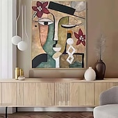 billiga Människomålningar-handgjord oljemålning i pablo picasso stil handmålad pablo picasso kvinnor abstrakt målning på duk för vardagsrum sovrum heminredning väggkonst pablo picasso flickmålning