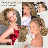 お買い得  ポニーテール-ドローストリング ポニーテール ソフト / ナチュラル / 簡単なドレッシング 合成 ヘアピース ヘアエクステンション カール 12 インチ パーティー / パーティー／フォーマル / 日常