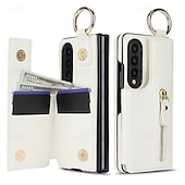 Недорогие Чехлы для Samsung-Чехол для Z Fold 6 Z Fold 5 Z Fold 4 Z Fold 3 с подставкой молнией и кармашком для карт ретро TPU PU кожа