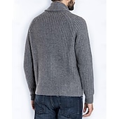 preiswerte Herren Strickjacke-Herren Strickjacke Strickpullover Gerippt Stricken Standard Knopf hoch Feste Farbe Kargen Modisch Klassisch Freizeitskleidung Verabredung Bekleidung Herbst Winter Schwarz Weiß S M L