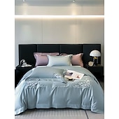 economico Collezione d&#039;elite-Set copripiumino da 4 pezzi, 100% cotone biologico, tessuto morbido e traspirante, include copripiumino e federe per un sonno confortevole.