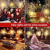 tanie Podłączane do prądu-600 diod led wiszące fajerwerki 5 w 1 gwiazda łańcuch świetlny łączone zewnętrzne świąteczne girlandy do ogrodowego bistro wystrój imprezy