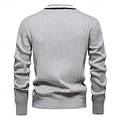 economico Felpe e Sweatshirt Elite da Uomo-Per uomo Cardigan Maglione Maglione corto Maglione lavorato a maglia A coste Maglia Standard Collage Bottone giù Color Block A V Di tendenza Classico Da tutti i giorni Appuntamento Abbigliamento