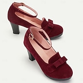 cheap 1950s-Women&#039;s Green Suede Mary Jane Heels with Bow Detail - Vintage-Inspired Platform Shoes for Special Occasions