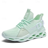 economico Sneakers da uomo-scarpe da ginnastica sportive da uomo in Flyknit verde neon - scarpe da corsa leggere e traspiranti con un design unico della suola