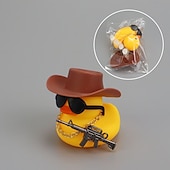 cheap Gifts-1pc Cute Cowboy Hat And Love Glasses, Yellow Duck Toy, Rubber Duck Car Dashboard Decoration, Car Decoration Accessories