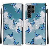 cheap Samsung Cases-Phone Case For S24 Ultra S24 Plus S24 S23 S22 S21 S20 Ultra Plus FE A55 A35 A25 A15 5G A14 A34 A54 A73 A53 A33 A72 Back Cover with Stand Holder with Wrist Strap Card Slot Retro TPU PU Leather