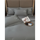 economico Collezione d&#039;elite-Set copripiumino da 4 pezzi, 100% cotone biologico, tessuto morbido e traspirante, include copripiumino e federe per un sonno confortevole.