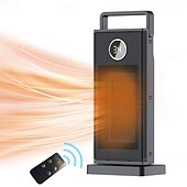 お買い得  暖房器具-電気ヒーター PTC セラミック 12 時間タイマー 高速加熱ファン リモコン 転倒および過熱保護 3 段階調節可能