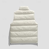 economico Gilet-Per uomo Smanicato Gilet imbottito Gilet Giornaliero Appuntamento Da mare Di tendenza Informale Autunno inverno Tasche Poliestere Tenere al caldo Comodo Liscio Cerniera Colletto alla coreana Standard