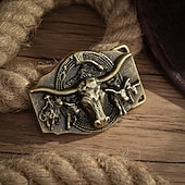 cheap Men&#039;s Belt-Men&#039;s Belt Buckle Buckle Silver Bronze Alloy Vintage Style Retro Vintage Cow Daily Religious Celebrations