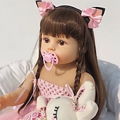 baratos Bonecas-Bonecas realistas de bebê reborn com roupas - Bonecas de silicone de 18 polegadas para meninas, bonecas de vida real com corpo inteiro de vinil, bonecas realistas e pesadas para crianças de 3 anos ou
