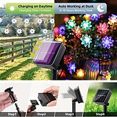 billige Solstrengelys-solar lotus blomsterstrenglys – 20/30/50 led dobbeltlags kronbladlys, 8 moduser, vanntette dekorative lys for utendørs hage, hage, juletre og fest fargerik/varm hvit