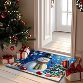 billige juletepper og matter-julepynt dørmatte snømann kjøkkenmatte gulvmatte sklisikre teppe oljetett teppe innendørs utendørs matte soveromsdekor baderomsmatte inngangsteppe