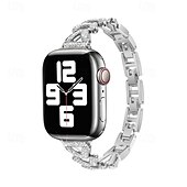 お買い得  Apple Watch Bands-Solo Loop と互換性があります Apple Watch ウォッチバンド 38mm 40mm 41mm 42mm 44mm 45mm 49mm ブリンブリンダイヤモンド メタルクラスプ 調整可 合金 交換用時計バンド のために iwatch Ultra 2 Series 9 8 7 SE 6 5 4 3 2 1