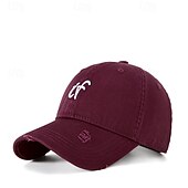 preiswerte Baseballkappe für Herren-Herren Cap Basecap Sonnenhut Kappe Schwarz Wein Polyester Bestickt Modisch Brautkleider schlicht Strasse Täglich Buchstabe Einstellbar Sonnenschutz Atmungsaktiv