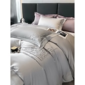 economico Collezione d&#039;elite-Set copripiumino da 4 pezzi, 100% cotone biologico, tessuto morbido e traspirante, include copripiumino e federe per un sonno confortevole.