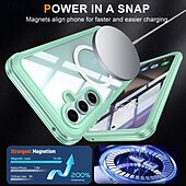 cheap Samsung Cases-Phone Case For S24 FE S25 Ultra Back Cover Magnetic Support Wireless Charging Shockproof Retro TPU Acrylic